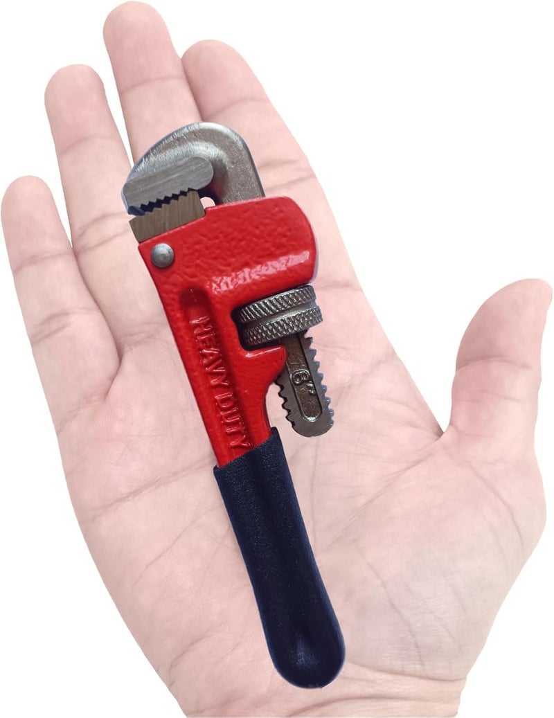 PANSHIYON Small Pipe Wrench, 6 Inch Straight Adjustable Mini Pipe Wrench Heavy Duty for Tight Spaces - Image 1